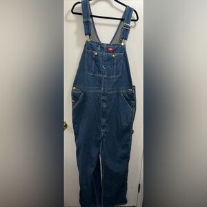 Dickies Bibs work Jean 40x32 Blue Denim Overalls